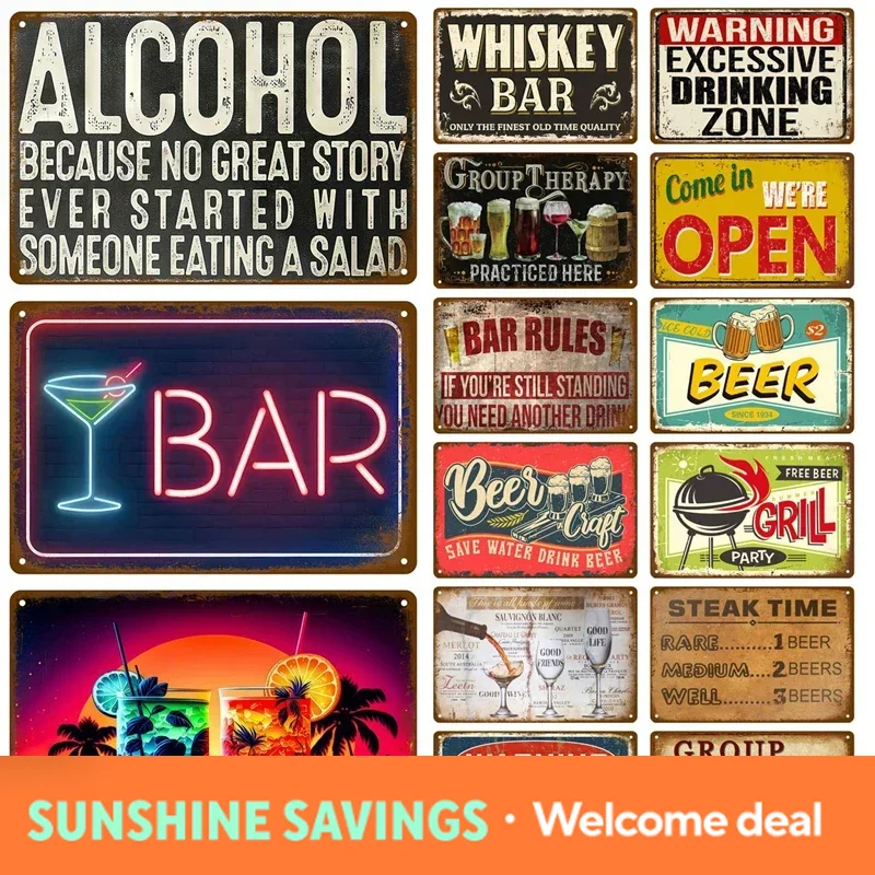 Wine Beer Brand - Metal Sign Whiskey Wine Alcohol Brand