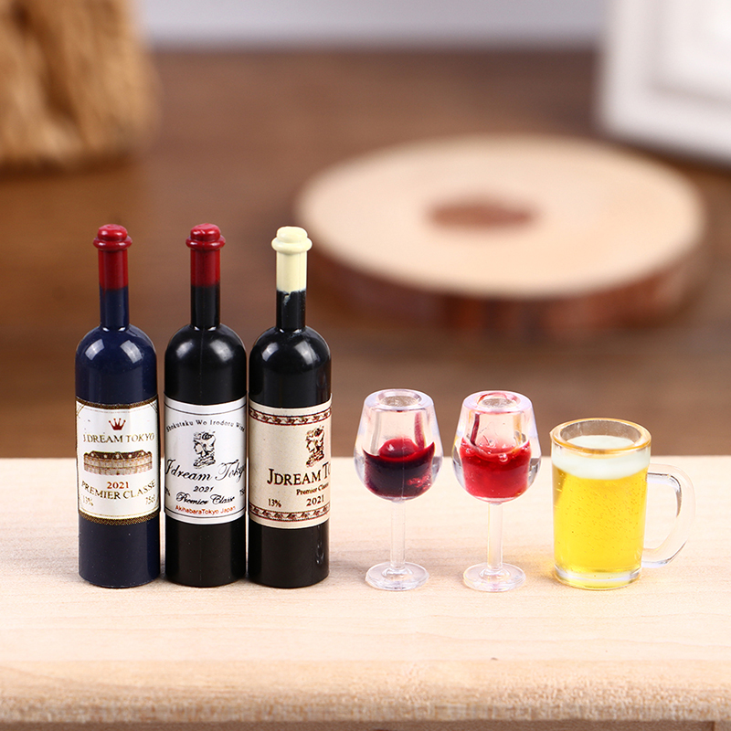 *5Pcs 1:12 Dollhouse Miniature - огляд і ціна Wine Beer House