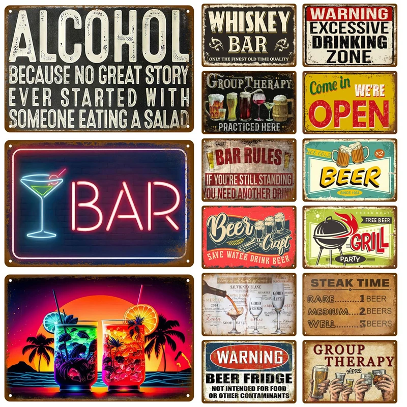 Metal Sign Whiskey Wine Alcoho - огляд і ціна Wine Beer Brand